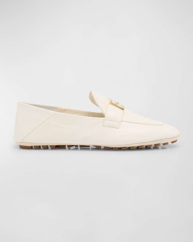 Leather Buckle Driver Loafers